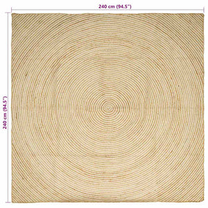 Tappeto Naturale e Bianco 240 x 240 cm Juta 42010727