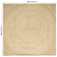 Tappeto Naturale e Bianco 300 x 300 cm Juta 42010729