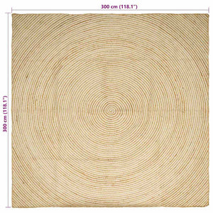 Tappeto Naturale e Bianco 300 x 300 cm Juta 42010729