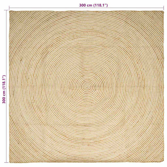 Tappeto Naturale e Bianco 300 x 300 cm Juta 42010729