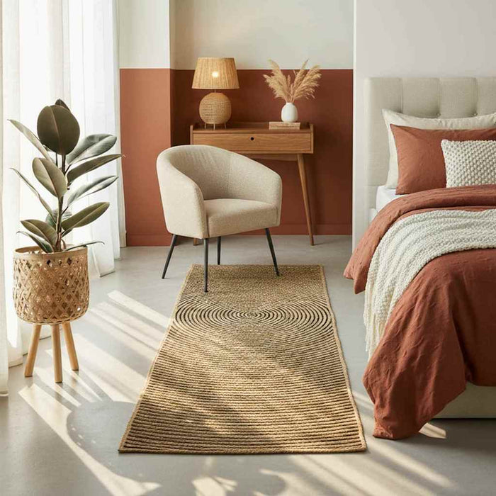 Tappeto Naturale e Nero 60 x 110 cm Juta 42010730