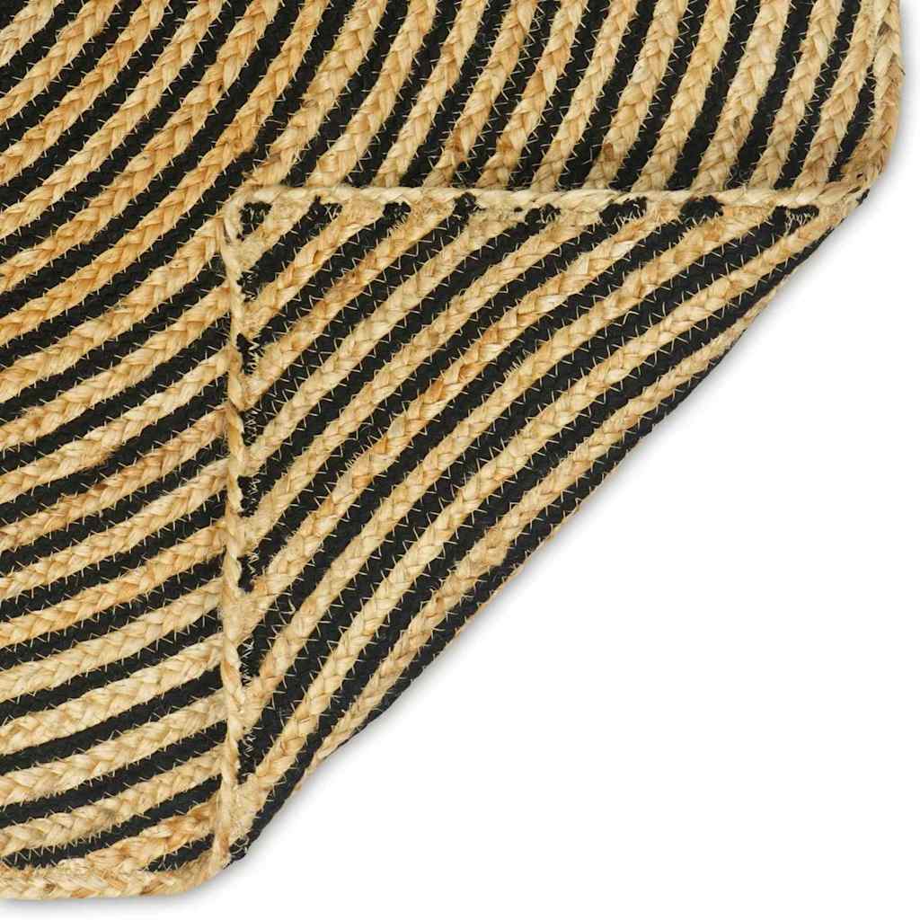 Tappeto Naturale e Nero 60 x 250 cm Juta 42010732