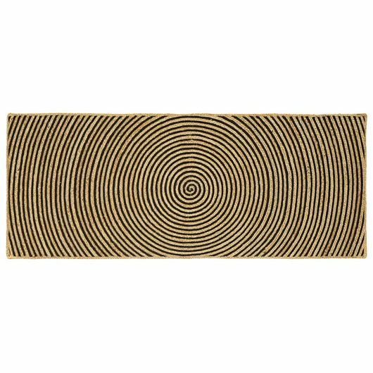 Tappeto Naturale e Nero 80 x 200 cm Juta 42010736
