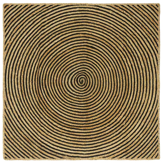 Tappeto Naturale e Nero 120 x 120 cm Juta 42010741