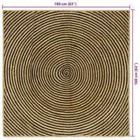 Tappeto Naturale e Nero 160 x 160 cm Juta 42010744