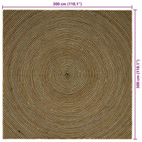 Tappeto Naturale e Nero 300 x 300 cm Juta 42010750