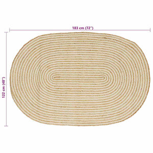 Tappeto Naturale e Bianco 122 x 183 cm Juta 42010764