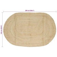 Tappeto Naturale e Bianco 152 x 245 cm Juta 42010765