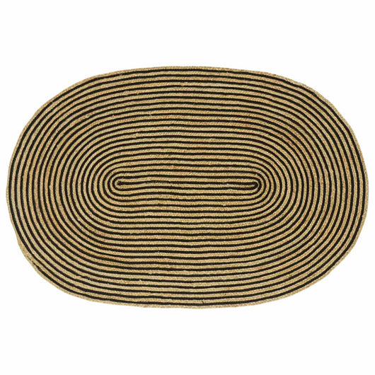 Tappeto Naturale e Nero 100 x 152 cm Juta 42010767