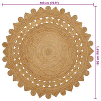 Tappeto Marrone Ø 180 cm Juta 42010818