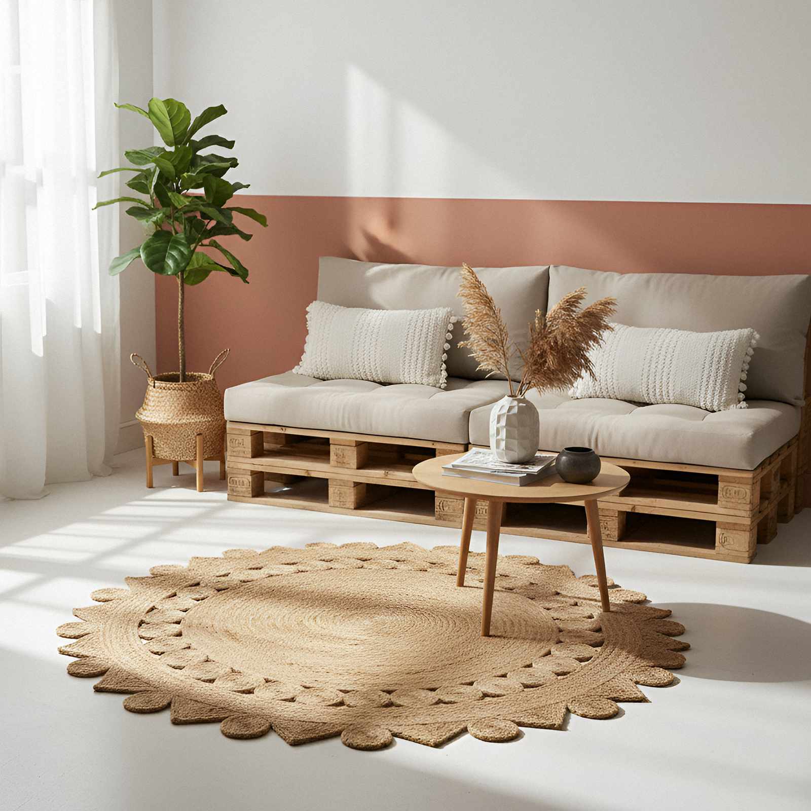 Tappeto Marrone Ø 210 cm Juta 42010819