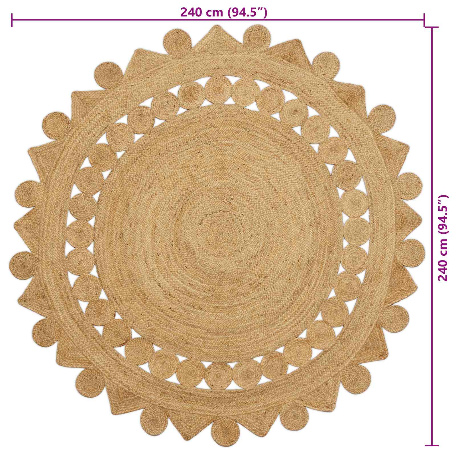 Tappeto Marrone Ø 240 cm Juta 42010820