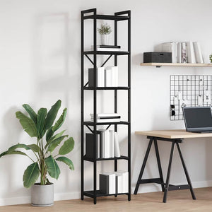 vidaXL Libreria Rovere nero 40 x 30 x 188 cm Legno multistrato