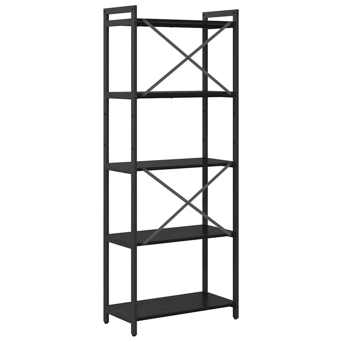 vidaXL Libreria Rovere nero 60 x 30 x 153 cm Legno multistrato