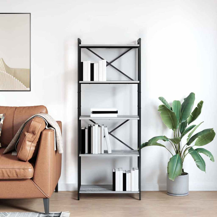 vidaXL Libreria Grigio sonoma 60 x 30 x 153 cm Legno multistrato