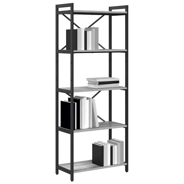 vidaXL Libreria Grigio sonoma 60 x 30 x 153 cm Legno multistrato