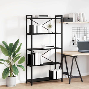 vidaXL Libreria Rovere nero 80 x 30 x 153 cm Legno multistrato