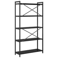 vidaXL Libreria Rovere nero 80 x 30 x 153 cm Legno multistrato