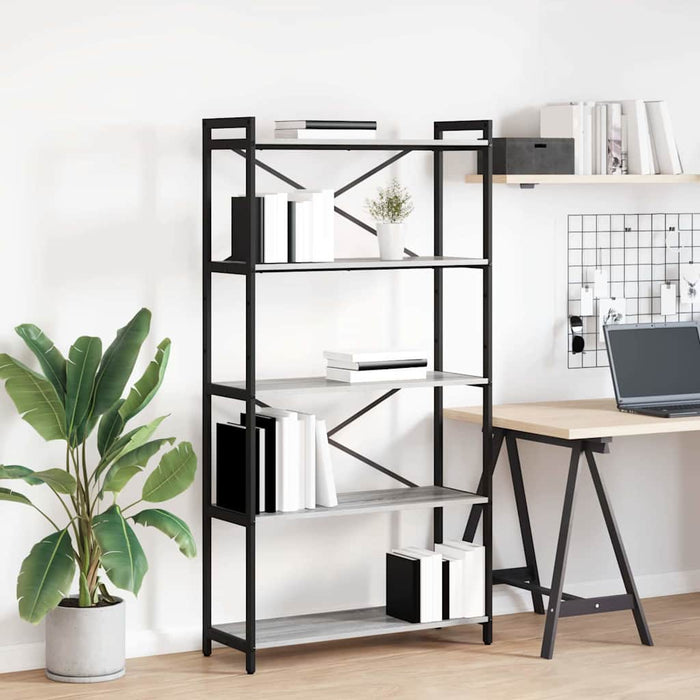 vidaXL Libreria Grigio sonoma 80 x 30 x 153 cm Legno multistrato