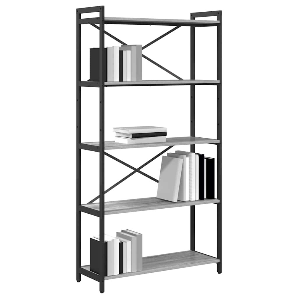 vidaXL Libreria Grigio sonoma 80 x 30 x 153 cm Legno multistrato