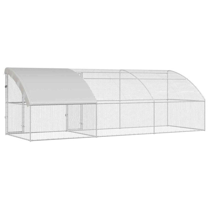 vidaXL Gabbia per polli Argento 600 x 200 x 198.5 cm Acciaio zincato