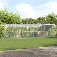 vidaXL Gabbia per polli Argento 800 x 200 x 198.5 cm Acciaio zincato