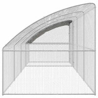 vidaXL Gabbia per polli Argento 800 x 200 x 198.5 cm Acciaio zincato