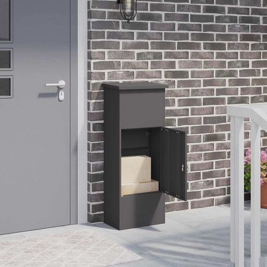 vidaXL Cassetta per pacchi Nero 44.5 x 29 x 110.5 cm Acciaio