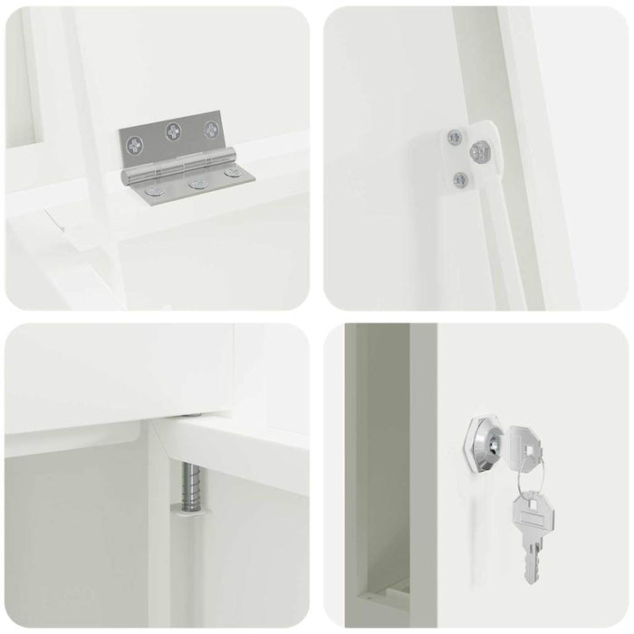 Cassetta per pacchi Bianco 44.5 x 29 x 110.5 cm Acciaio 874927