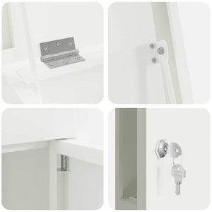 vidaXL Cassetta per pacchi Bianco 44.5 x 29 x 110.5 cm Acciaio