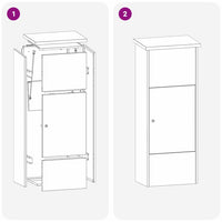 vidaXL Cassetta per pacchi Bianco 44.5 x 29 x 110.5 cm Acciaio
