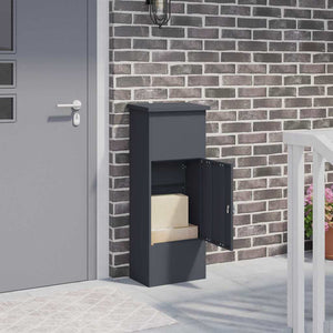 vidaXL Cassetta per pacchi Antracite 44.5 x 29 x 110.5 cm Acciaio