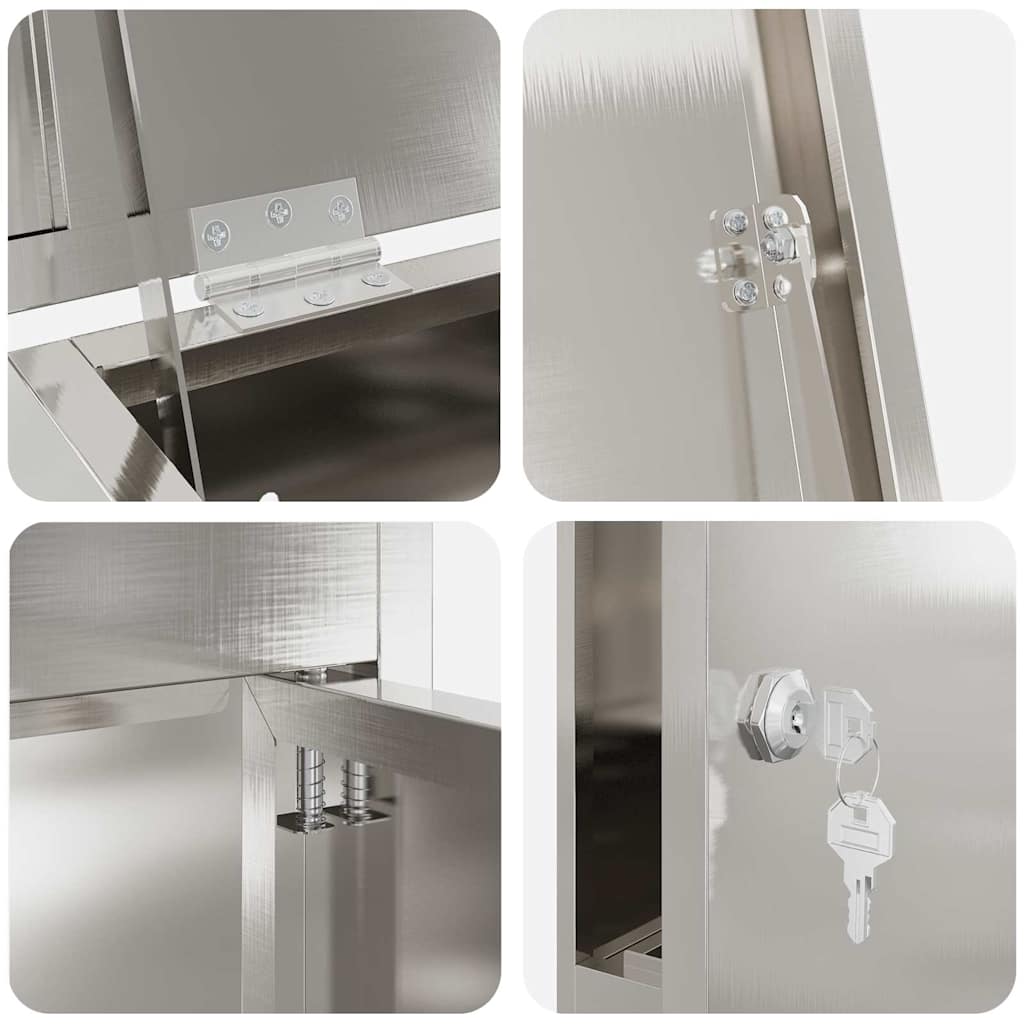 vidaXL Cassetta per pacchi Nero 44.5 x 29 x 110.5 cm