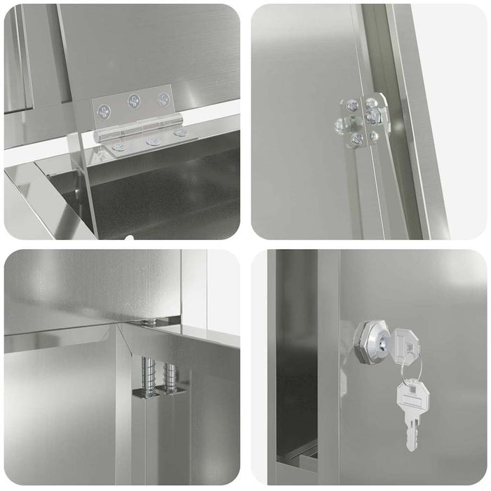 vidaXL Cassetta per pacchi Nero 44.5 x 29 x 110.5 cm Acciaio zincato