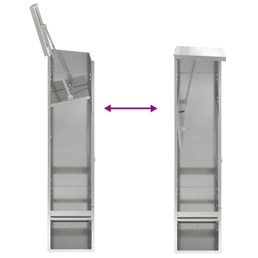 Cassetta per pacchi Nero 44.5 x 29 x 110.5 cm Acciaio zincato 874931