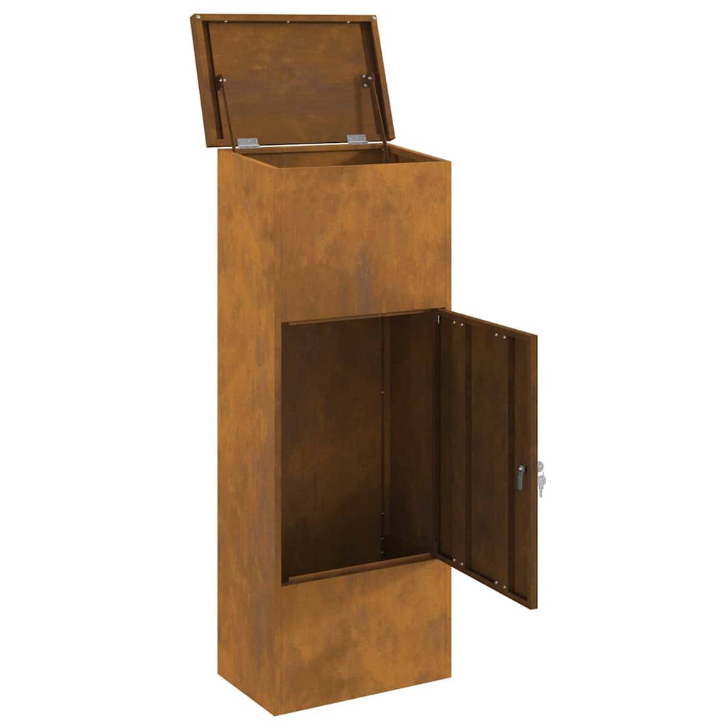 vidaXL Cassetta per pacchi Ruggine 44.5 x 29 x 110.5 cm acciaio corten