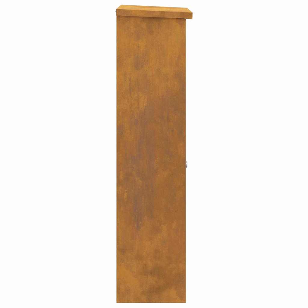 vidaXL Cassetta per pacchi Ruggine 44.5 x 29 x 110.5 cm acciaio corten