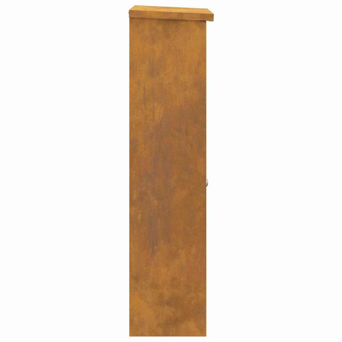 vidaXL Cassetta per pacchi Ruggine 44.5 x 29 x 110.5 cm acciaio corten