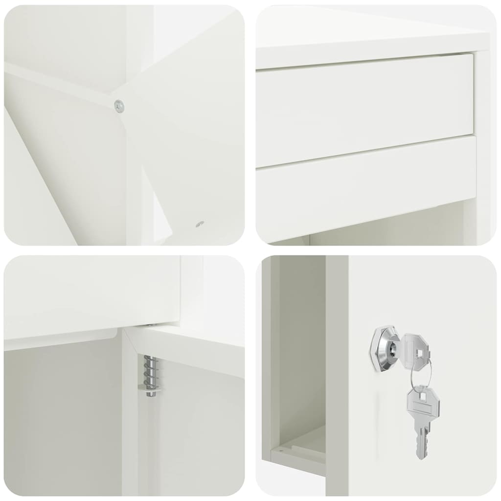 vidaXL Cassetta per pacchi Bianco 41 x 38 x 103 cm Acciaio