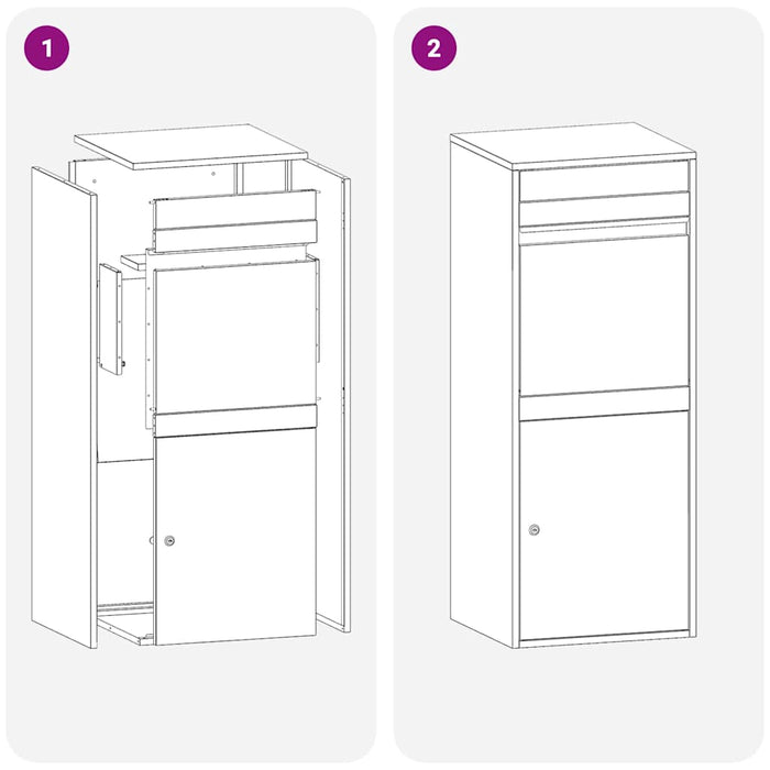 Cassetta per pacchi Bianco 41 x 38 x 103 cm Acciaio 874934