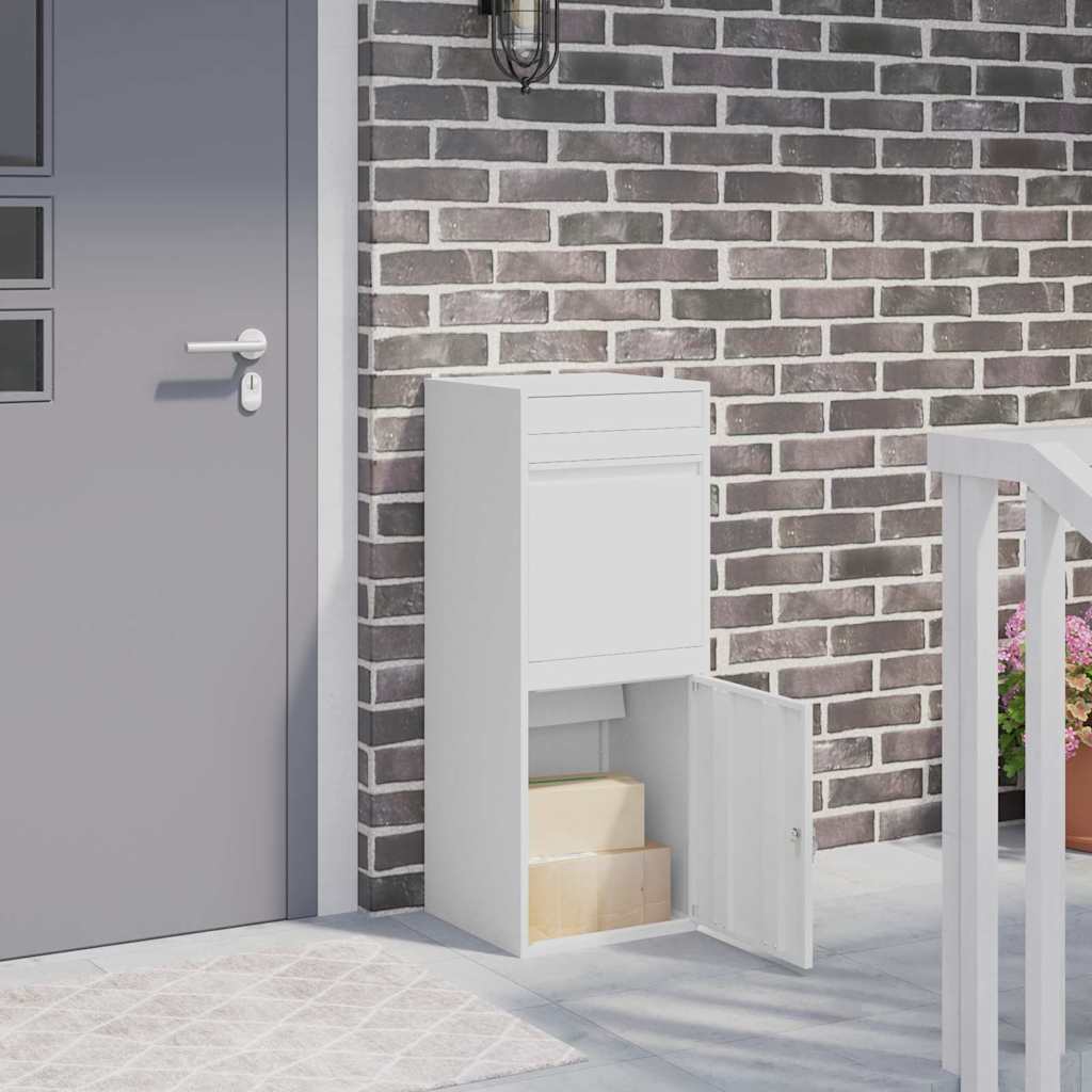 vidaXL Cassetta per pacchi Bianco 41 x 38 x 103 cm Acciaio