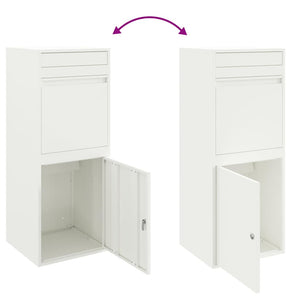 vidaXL Cassetta per pacchi Bianco 41 x 38 x 103 cm Acciaio