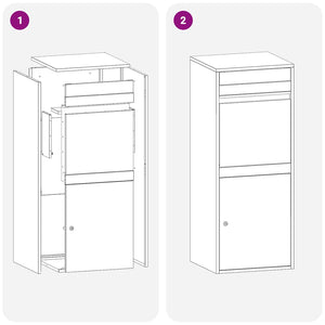 Cassetta per pacchi Antracite 41 x 38 x 103 cm Acciaio 874935