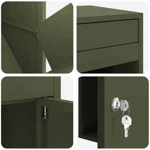 vidaXL Cassetta per pacchi Oliver verde 41 x 38 x 103 cm Acciaio