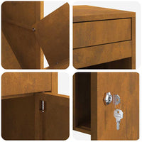 Cassetta per pacchi Ruggine 41 x 38 x 103 cm acciaio corten 874939