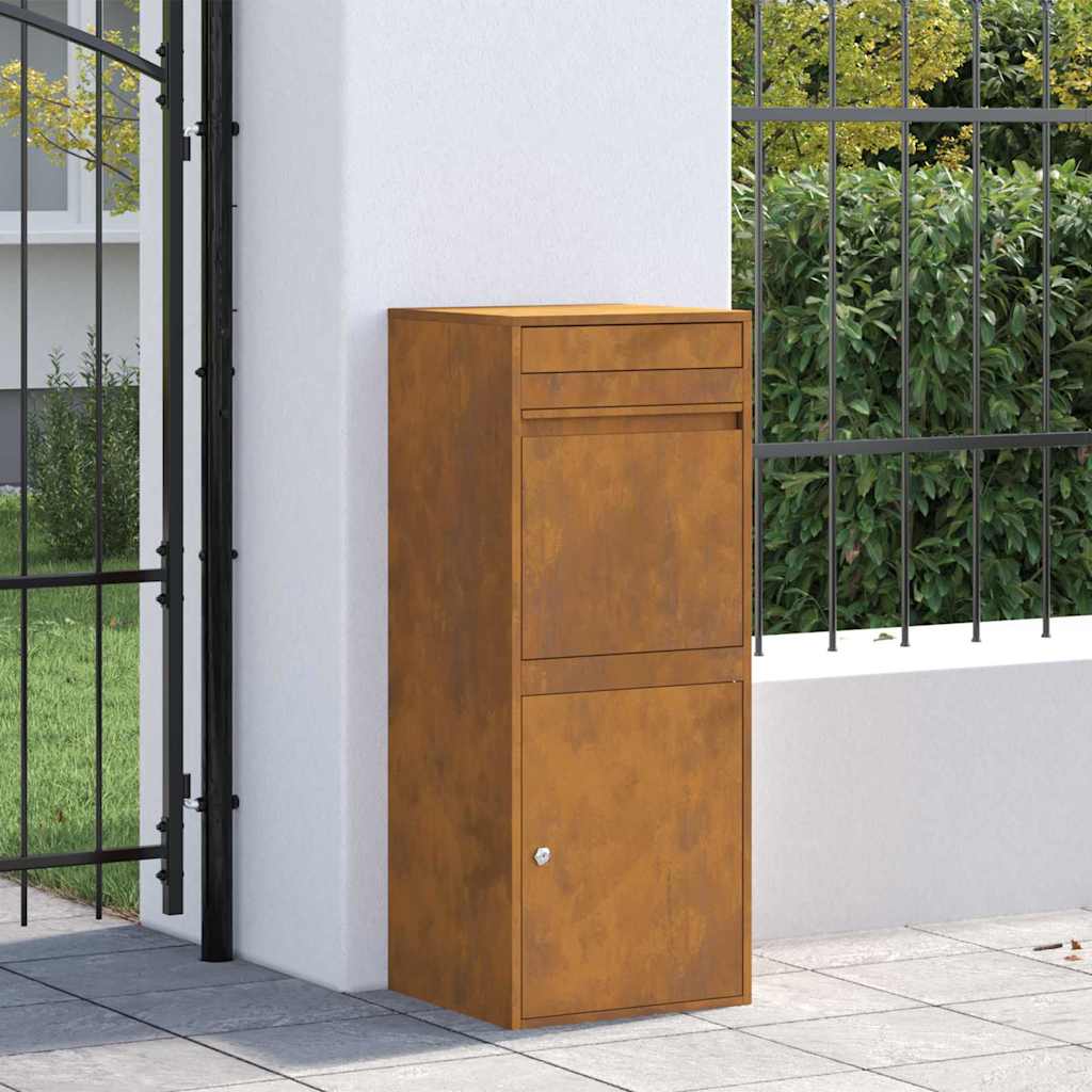 Cassetta per pacchi Ruggine 41 x 38 x 103 cm acciaio corten 874939