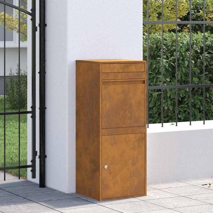 vidaXL Cassetta per pacchi Ruggine 41 x 38 x 103 cm acciaio corten