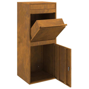vidaXL Cassetta per pacchi Ruggine 41 x 38 x 103 cm acciaio corten