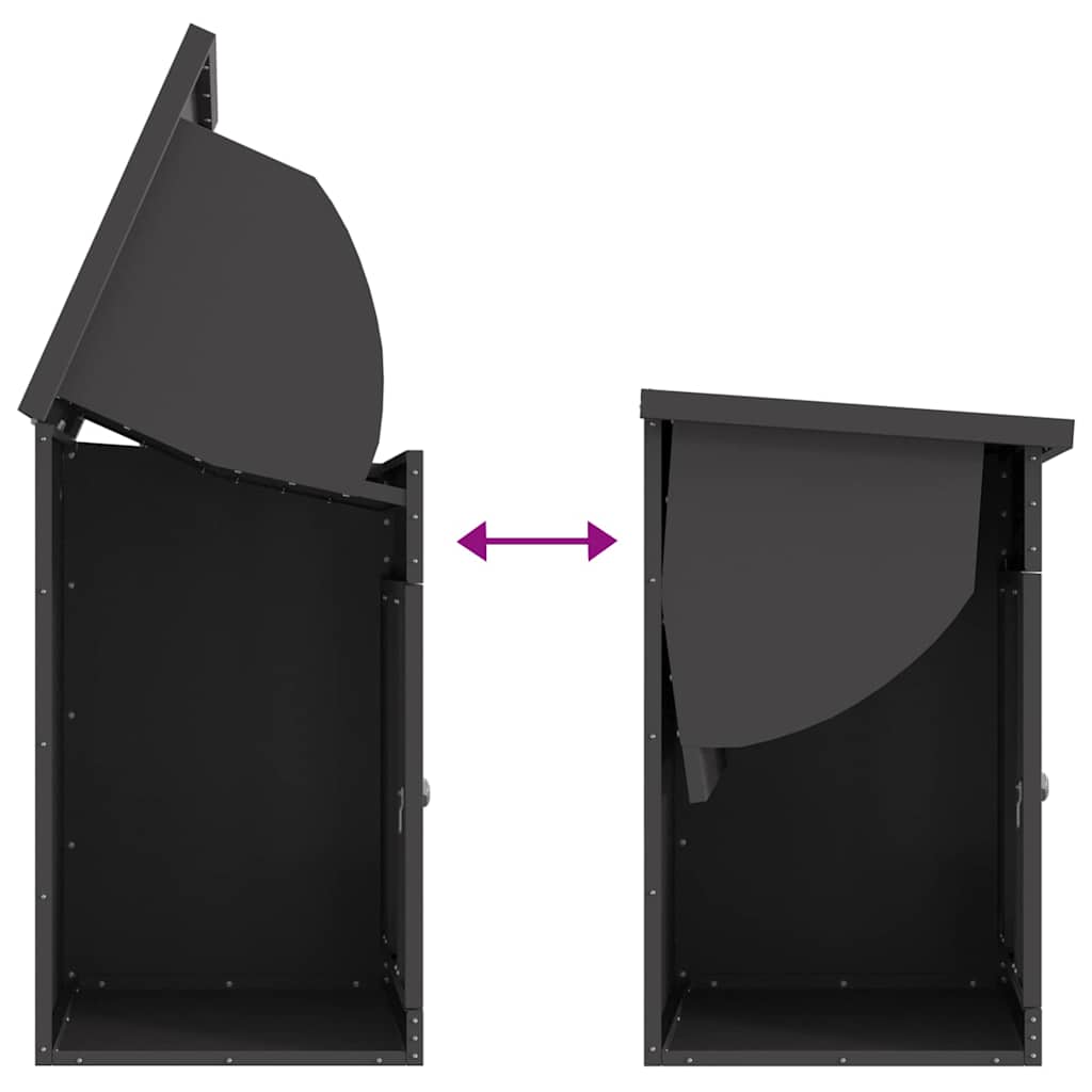 Cassetta per pacchi Nero 44 x 35 x 59 cm Acciaio 874940