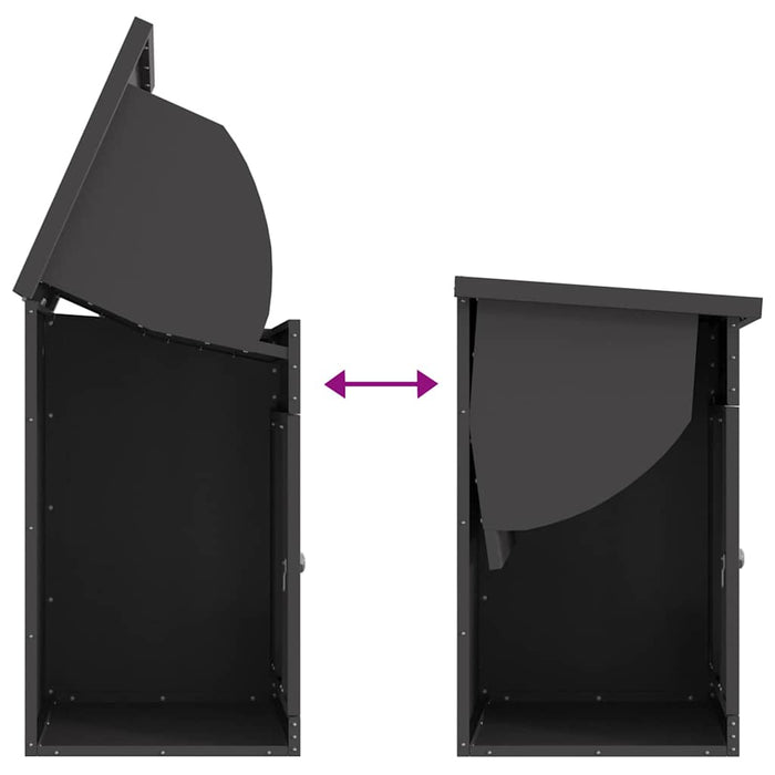 Cassetta per pacchi Nero 44 x 35 x 59 cm Acciaio 874940